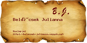 Belácsek Julianna névjegykártya